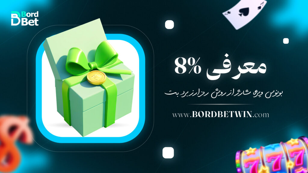 معرفی 8% بونوس ویژه شارژ از روش رمز ارز برد بت
